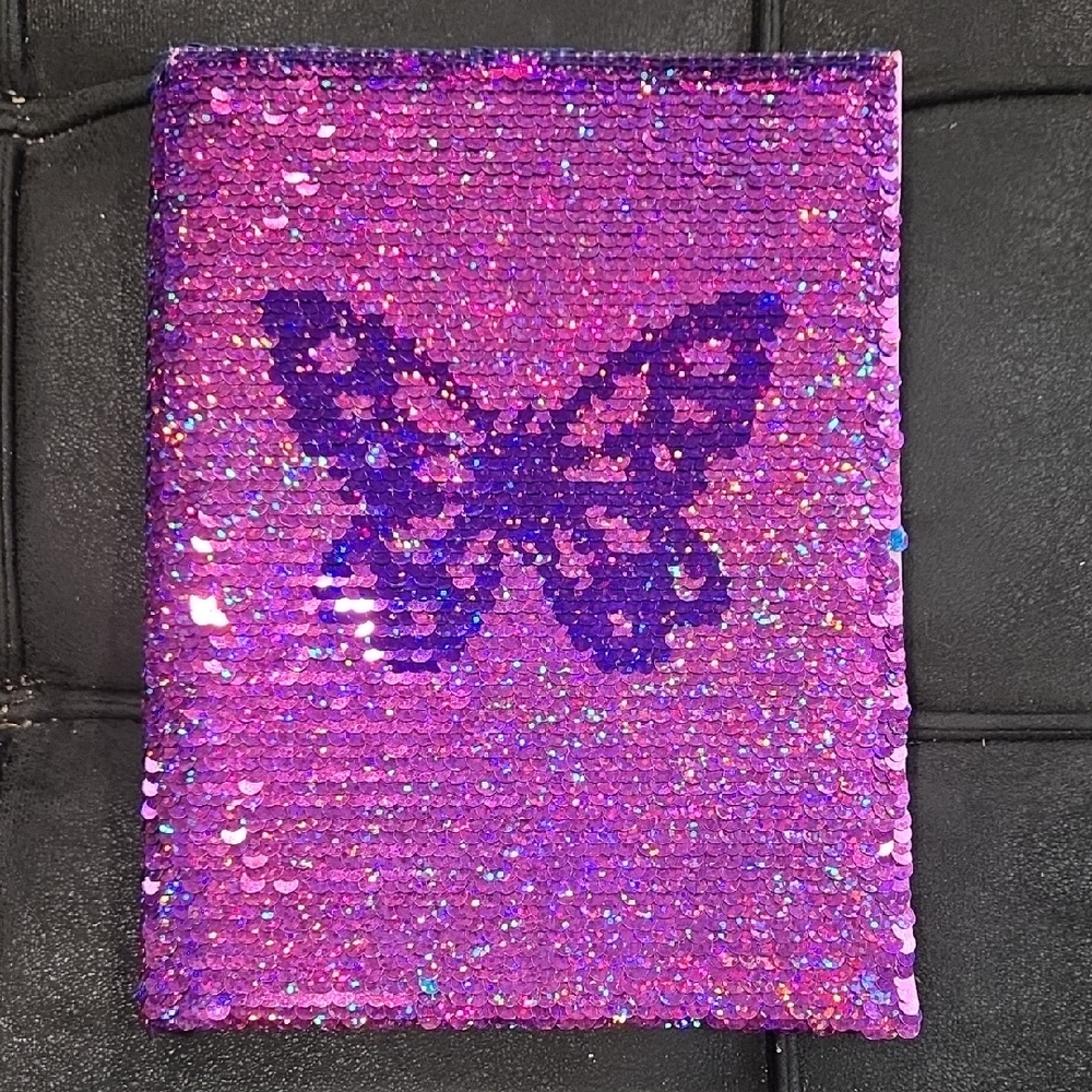 Purple & Blue Reversible Sequin Butterfly Journal